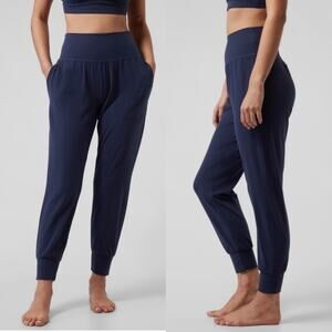 Athleta Pants Womens 2X Navy Blue Salutation High Rise Jogger Yoga Athletic Gym